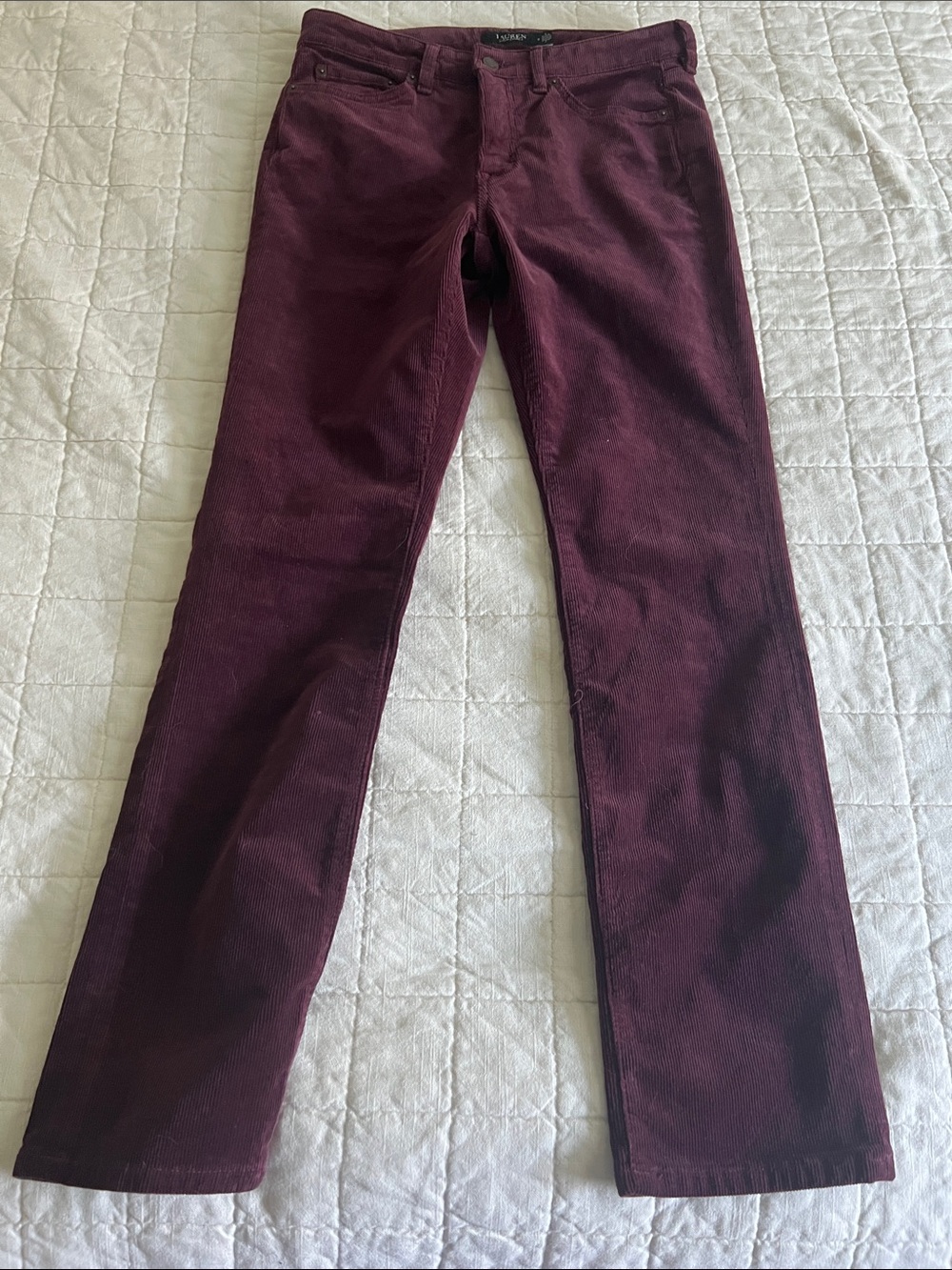 Ralph Lauren Corduroy Women’s Pants Deep Burgundy